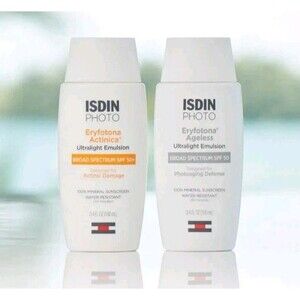 New ISDIN Eryfotona Actinica & Ageless UltraLight Emulsion SPF 50+ Sunscreen